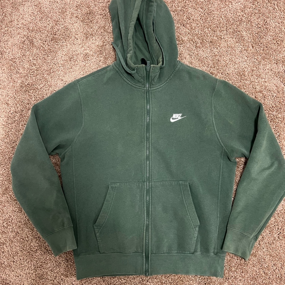Nike Men's Dark Green Hoodie Jacket